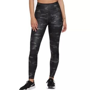 Nike Camo Leggings Camouflage Dri Fit Full Length Mid Rise Sz M Black